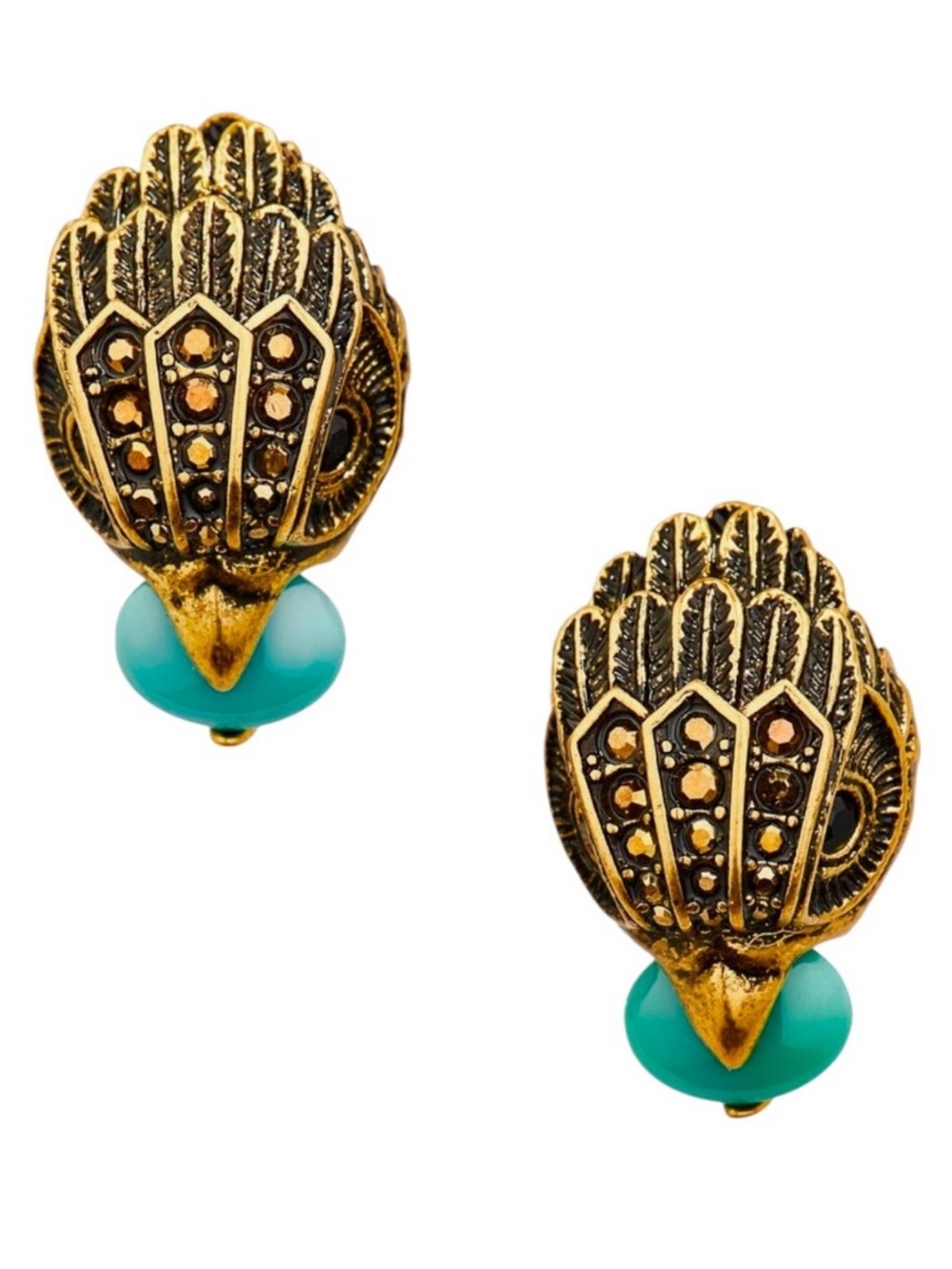 KURT GEIGER London Eagle Eye Stud Earrings Gold Turquoise Evil Eye NWT